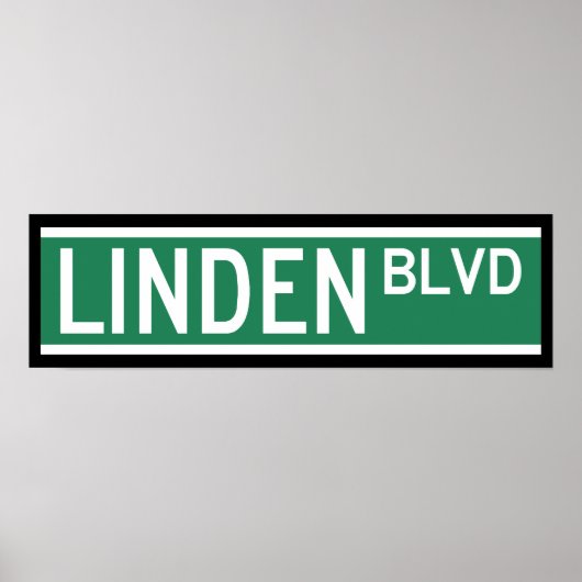 Linden Boulevard Sign Poster (Voorkant)