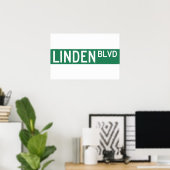 Linden Boulevard Sign Poster (Thuiskantoor)