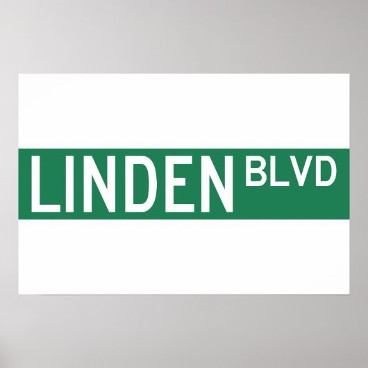 Linden Boulevard Sign Poster (Voorkant)