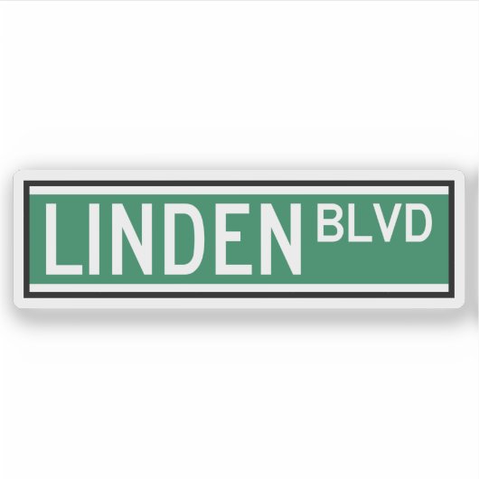 Linden Boulevard Sign Sticker (Voorkant)