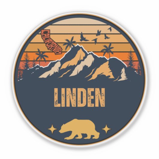 Linden, Californië Sticker (Voorkant)