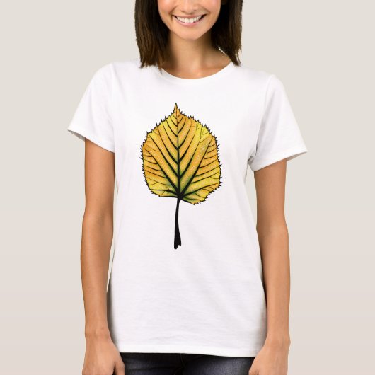 Linden Herfst Leaf Art T-shirt (Voorkant)