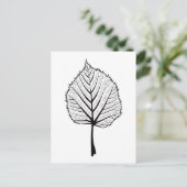 Linden Leaf Outline Art - Botanische kleuren Briefkaart (Staand voorkant)