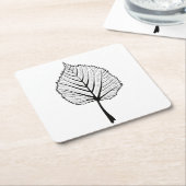 Linden Leaf Outline Art - Botanische kleuren Kartonnen Onderzetters (Schuin)