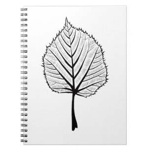 Linden Leaf Outline Art - Botanische kleuren Notitieboek