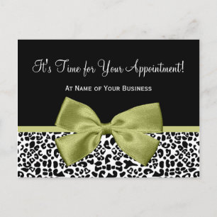 Linden Leopard Print Salon Appointinder Briefkaart
