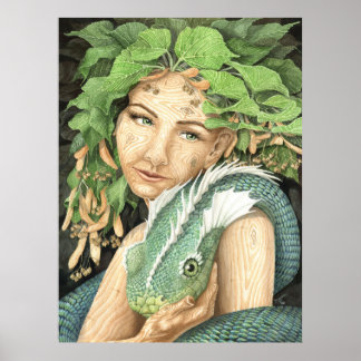 Linden & lindworm dryad poster