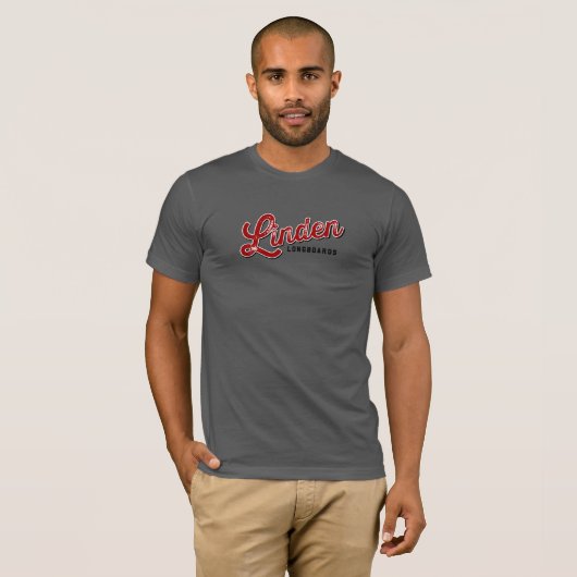 Linden Longboards Gray T T-shirt (Voorkant volledig)