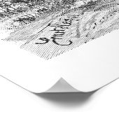 Linden Tree Black en White Antiek Print (Hoek)