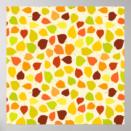 Lindenboom herfstbladeren poster (Voorkant)