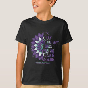 Lindering Van Zelfmoord Bewustzijn Turquoise Lint T-shirt