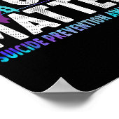 Lindering Zelfdoding Bewustzijn Teal & Paarse Lint Poster (Hoek)