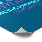 Lindering Zelfdoding Waarschuwings Teal & Paarse L Poster (Hoek)