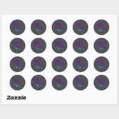 Lindering Zelfdoding Waarschuwingslint Teal & Paar Ronde Sticker (Vel)