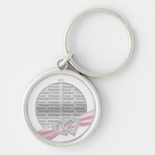 Lindhart Pastel Roze Lint Sleutelhanger (Voorkant)