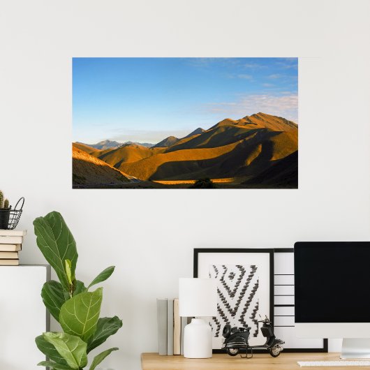 Lindis Pass Evening Poster (Thuiskantoor)