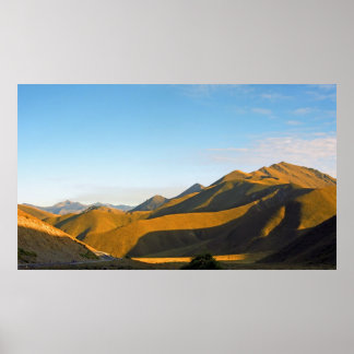 Lindis Pass Evening Poster