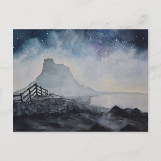 Lindisfarne Castle by Moonlight.JPG Briefkaart (Voorkant)