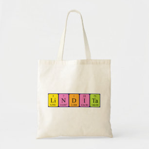 Lindita periodieke lijstnaam canvas tas