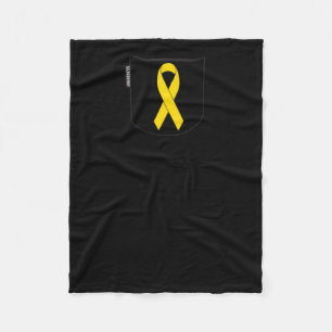 Lindkankerbewustzijn Pocket Gele Lint Fleece Deken