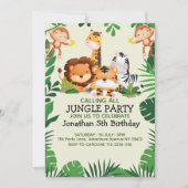 Lindo Animales de la Selva Acuarela Niños Kaart (Voorkant)