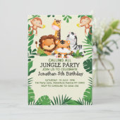 Lindo Animales de la Selva Acuarela Niños Kaart (Staand voorkant)