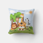 Lindo Animales de la Selva Acuarela Niños Kussen (Voorkant)