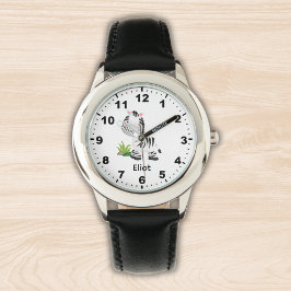 Lindo Animales de la Selva Niño Zebra  Horloge
