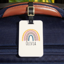 Lindo Arcoiris Boho Acuarela Multicolor Bagagelabel