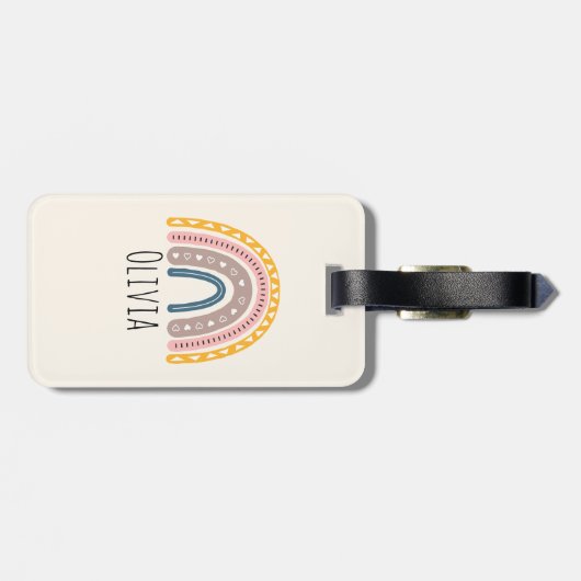 Lindo Arcoiris Boho Acuarela Multicolor  Bagagelabel (Achterkant horizontaal)