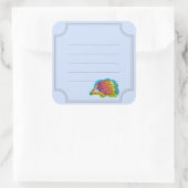 Lindo erizo multicolor vierkante sticker (Tas)