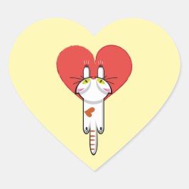 Lindo gatito aferrado al amor. Gato, cat, kitten Hart Sticker