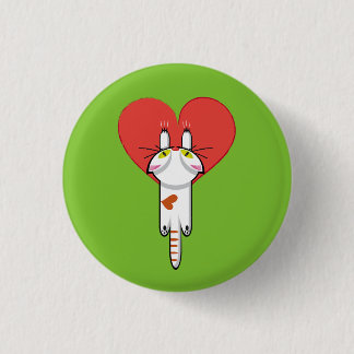 Lindo Gatito aferrado al amor. Gato, cat, kitten. Ronde Button 3,2 Cm