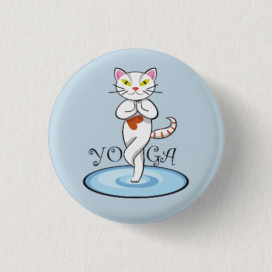 Lindo Gato yoga Ronde Button 3,2 Cm (Voorkant)
