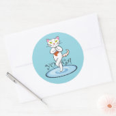 Lindo gato yoga ronde sticker (Envelop)