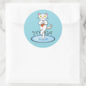 Lindo gato yoga ronde sticker (Tas)