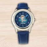 Lindo Patron de Nave Espacial Niños Horloge<br><div class="desc">Lindo patron con figura de un astronauta en el espacio exterior y el nombre de tus hijos!! Este diseño es ideal para niños y niñas amantes del espacio exterior, un magnifico regalo para niños que esten por aprender a usar su primer reloj se puede regalar ya sea para cumpleaños, navidades,...</div>