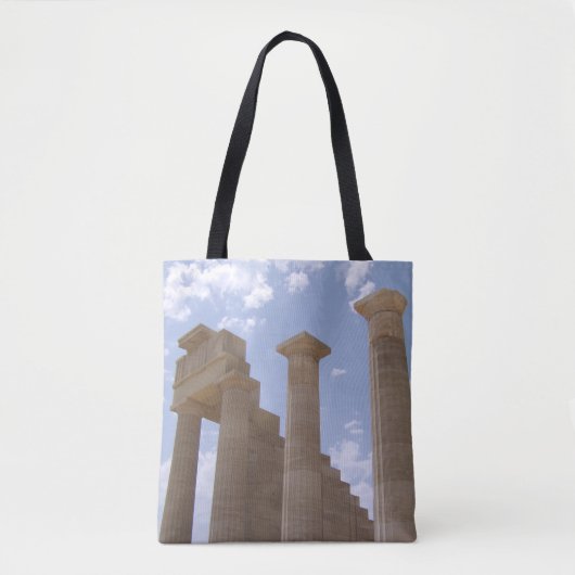 Lindos Acropolis Rhodos Griekenland Tote Bag (Voorkant)