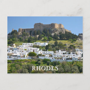 Lindos, eiland Rhodos, Grieks Briefkaart