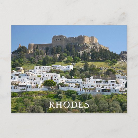 Lindos, eiland Rhodos, Grieks Briefkaart (Voorkant)