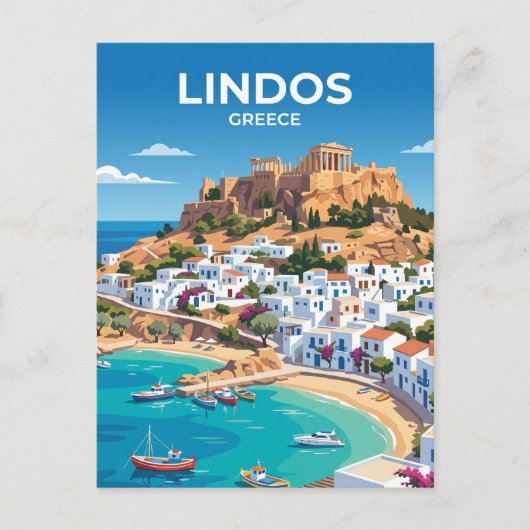 Lindos Griekenland Briefkaart (Voorkant)