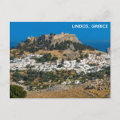 Lindos Griekenland Kasteel Rhodes Island Grieks re Briefkaart (Voorkant)