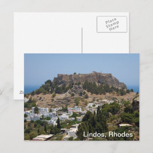 Lindos, Rhodes Briefkaart (Voorkant / Achterkant)