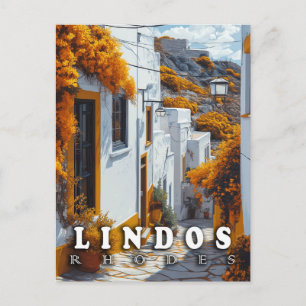 Lindos, Rhodos:  Griekse architectuur Briefkaart