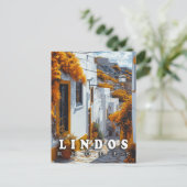 Lindos, Rhodos:  Griekse architectuur Briefkaart (Staand voorkant)