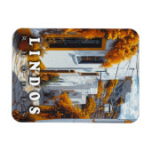 Lindos, Rhodos:  Griekse architectuur Magneet (Horizontaal)