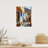 Lindos, Rhodos: Griekse architectuur Poster (Keuken)