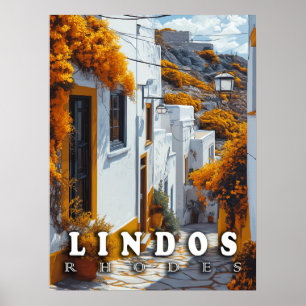 Lindos, Rhodos:  Griekse architectuur Poster