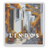 Lindos, Rhodos: Griekse architectuur Sticker (Voorkant)