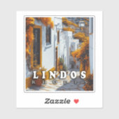 Lindos, Rhodos: Griekse architectuur Sticker (Vel)
